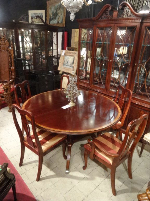 ETHAN ALLEN NEWPORT PEDESTAL DINING TABLE, 62" DIAMETER (1 of 9)