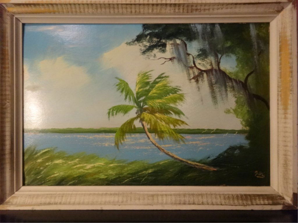 ALFRED HAIR FLORIDA HIGHWAYMAN PAINTING ON BOARD, (1 of 8)