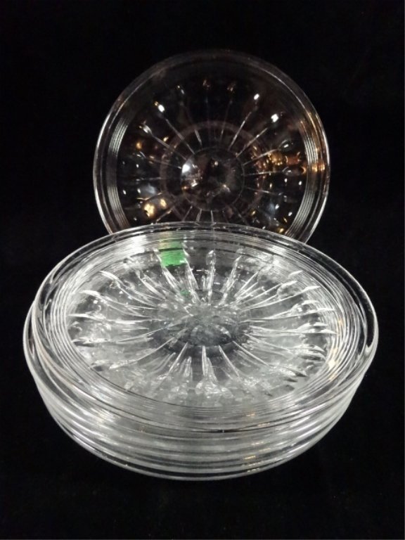 6 PC STUART CRYSTAL DESSERT PLATES, APPROX 6.25": 6 PC STUART CRYSTAL DESSERT PLATES, APPROX 6.25" DIAMETER, SKU383.29