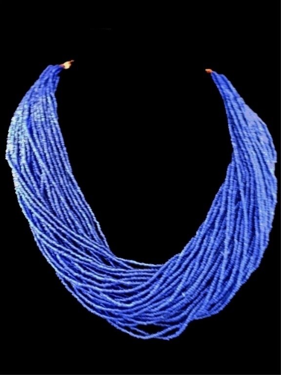 MULTI STRAND BLUE BEAD NECKLACE, APPROX 23", SKU895.5A (1 of 7)