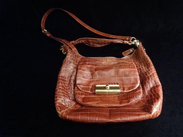 COACH LEATHER PURSE WITH SHOULDER STRAP, 14" X 11" (1 of 6)