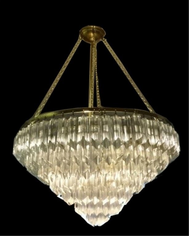 CUSTOM VENINI CRYSTAL CHANDELIER, 6 TIERS OF 4" CRYSTAL (1 of 3)