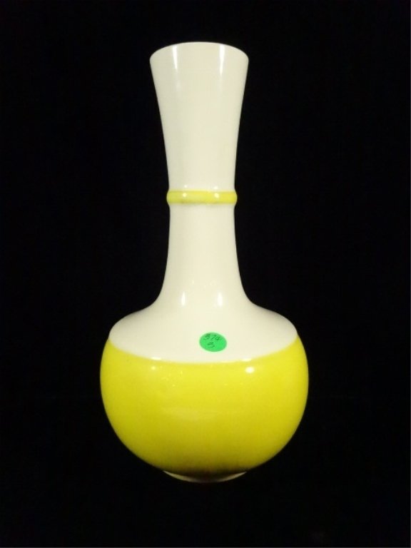 ROYAL HAEGER USA YELLOW & WHITE POTTERY VASE, APPROX (1 of 4)