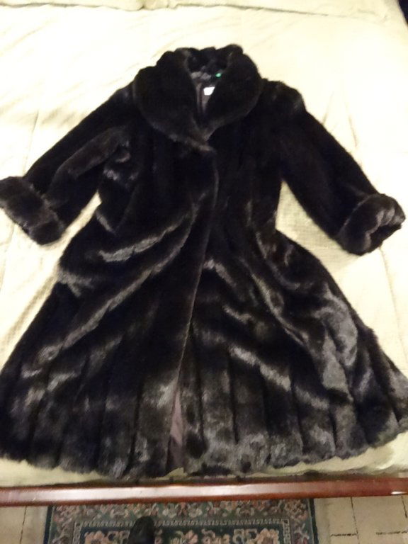 FULL LENGTH FAUX FUR COAT, PAMELA MCCOY COLLECTIONS, (1 of 4)