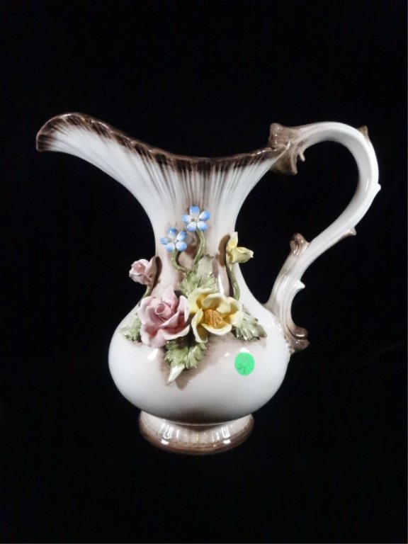 CAPODIMONTE STYLE PORCELAIN PITCHER, MADE IN ITALY, (1 of 9)