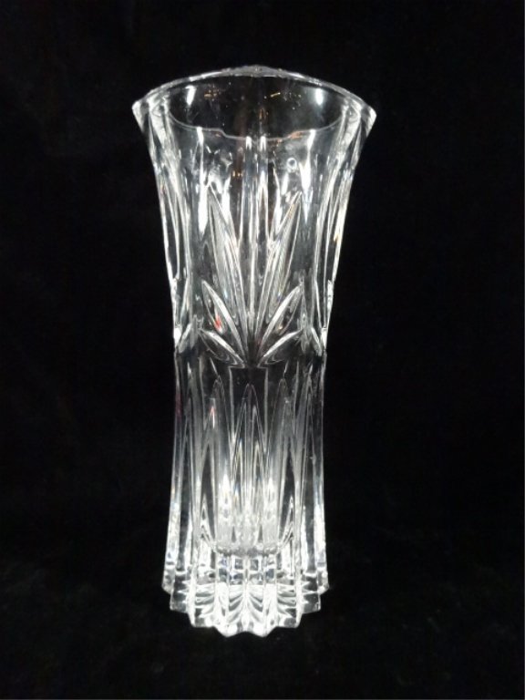 CRYSTAL VASE, APPROX 10"H (1 of 3)