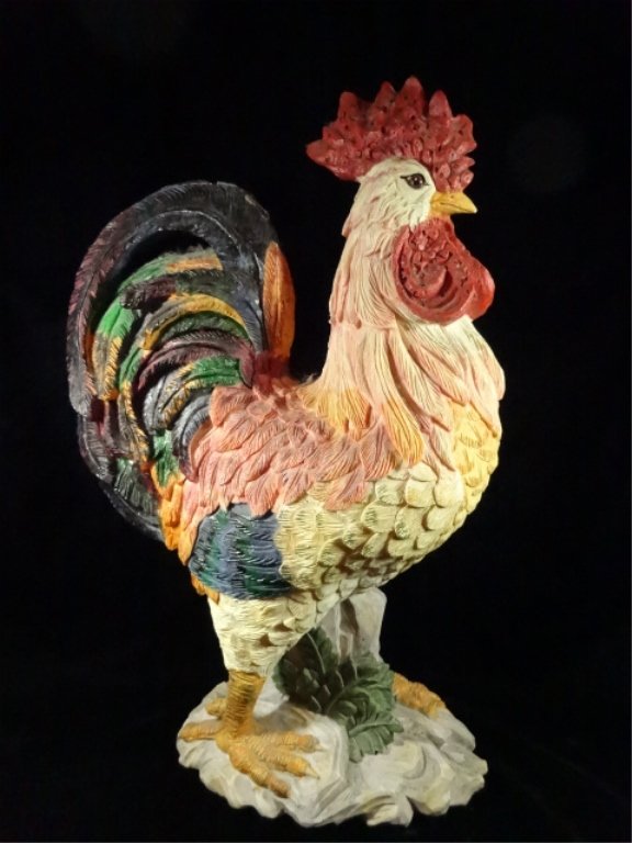 RESIN ROOSTER SCULPTURE, APPROX 19.5"H (1 of 4)