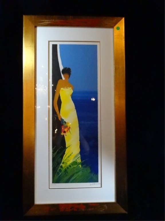 EMILE BELLET, LITHOGRAPH, "ADOSSEE A LA MER", COLOR (1 of 7)