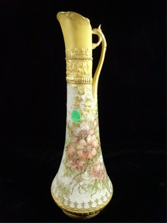 ANTIQUE TURN-TEPLITZ BOHEMIA PORCELAIN EWER, PAINTED (1 of 9)