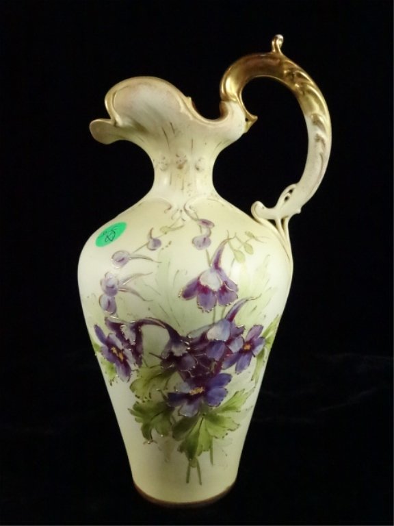 ANTIQUE TURN-TEPLITZ BOHEMIA PORCELAIN PITCHER, PAINTED (1 of 10)
