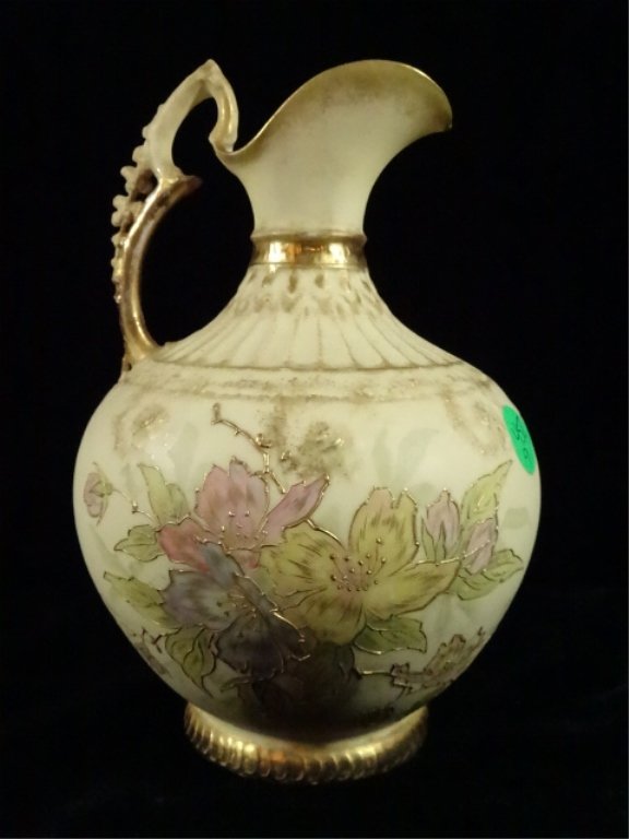 ANTIQUE TURN-TEPLITZ BOHEMIA PORCELAIN PITCHER, PAINTED (1 of 8)