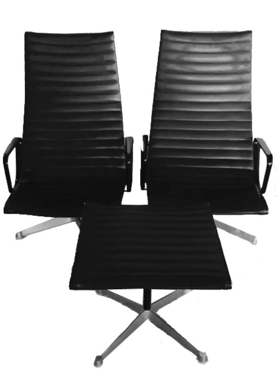 3 PC 1970's EAMES HERMAN MILLER LOUNGE CHAIRS & (1 of 10)