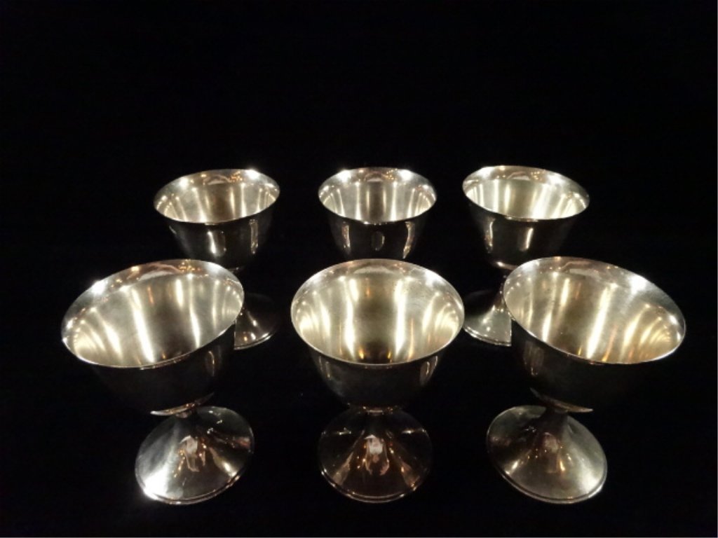 6 AETNA STERLING SILVER CORDIAL GLASSES, APPROX 263 (1 of 6)