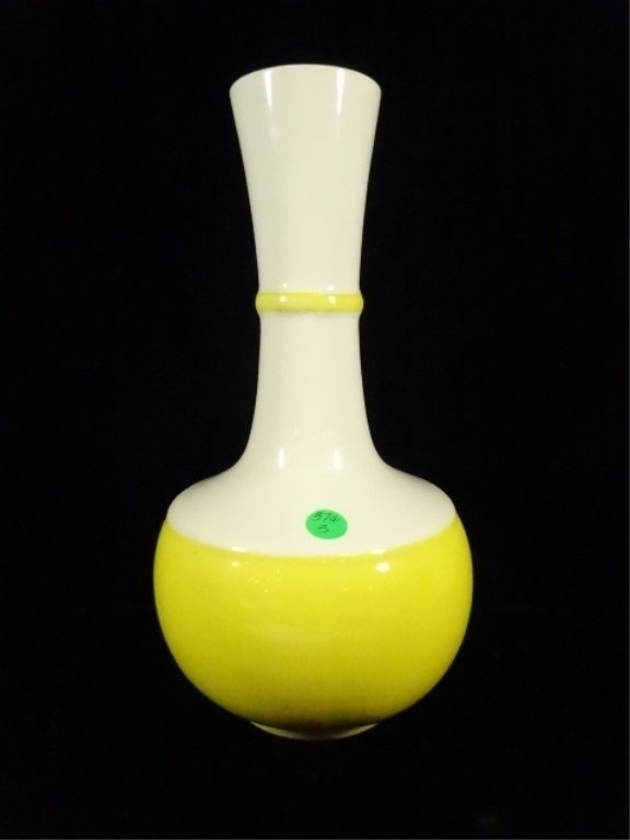 ROYAL HAEGER USA YELLOW & WHITE POTTERY VASE, APPROX (1 of 4)