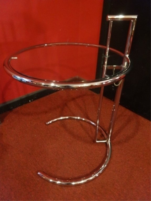 MODERN CHROME ADJUSTABLE SIDE TABLE, AFTER EILEEN GRAY (1 of 4)
