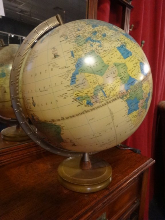 LIGHTED GLOBE OF THE WORLD, APPROX 22"H, SKU473.11 (1 of 3)