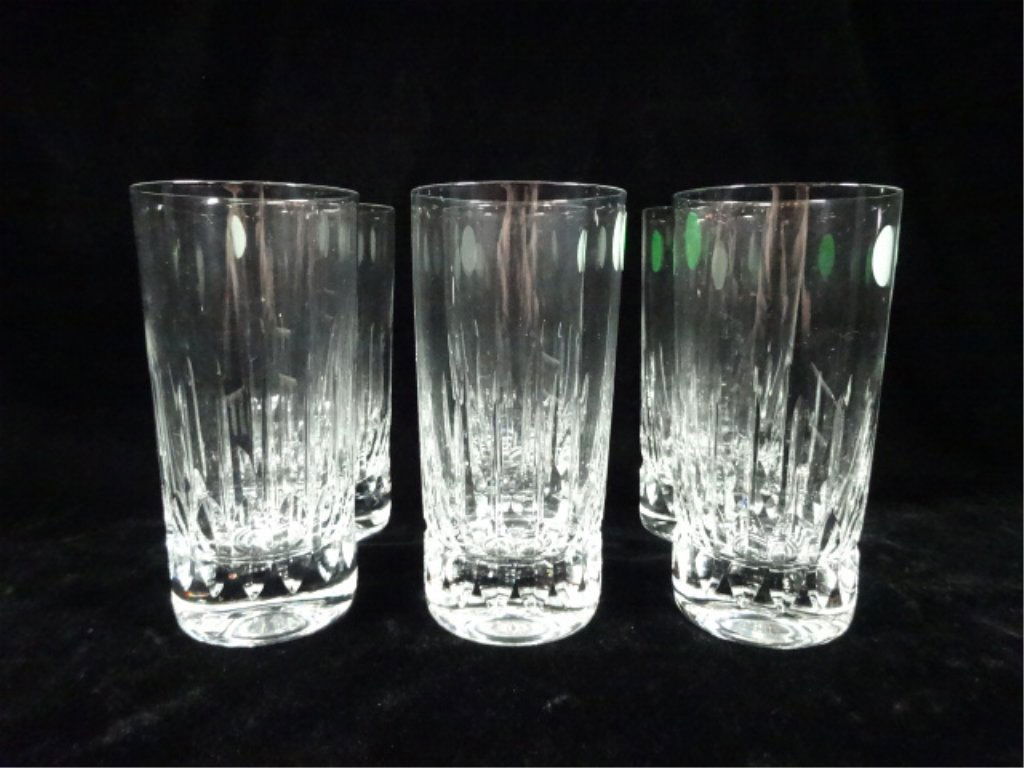 6 WATERFORD CRYSTAL TUMBLERS, APPROX 5 5/8"H (1 of 4)
