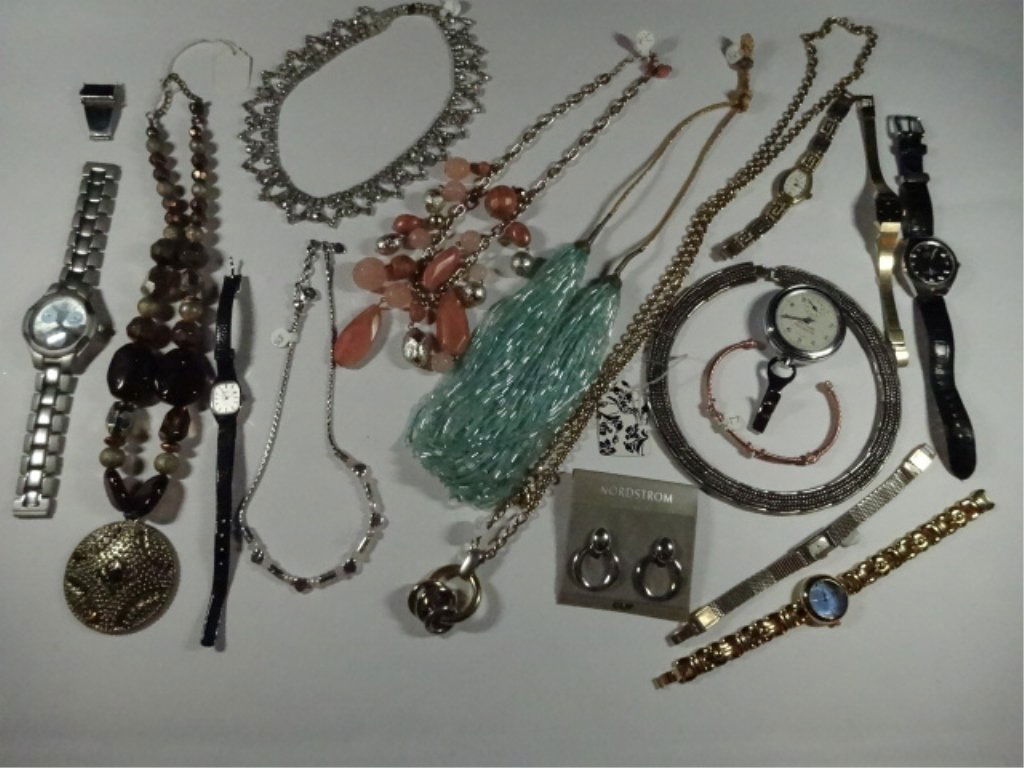 17 PC COSTUME JEWELRY, INCLUDES 7 WATCHES, PEDOMETER, 7 (1 of 6)