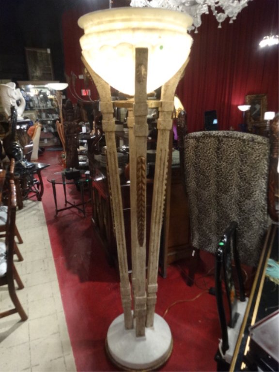 LARGE NEOCLASSICAL TORCHIERE FLOOR LAMP, METAL BASE (1 of 7)