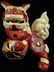 PAIR CHINESE CERAMIC FOO DOGS, APPROX 7"H - 2