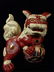 PAIR CHINESE CERAMIC FOO DOGS, APPROX 7"H - 3