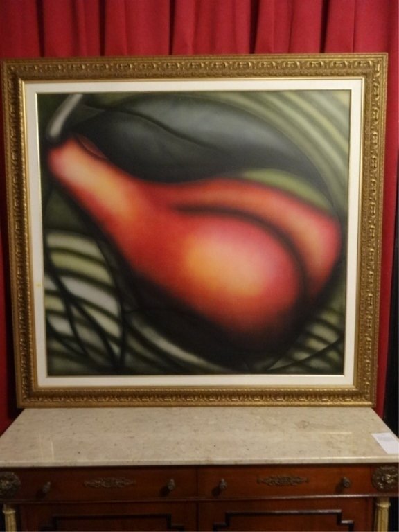 HUGE STILL LIFE PAINTING ON CANVAS, RED PEPPER, SIGNED (1 of 8)
