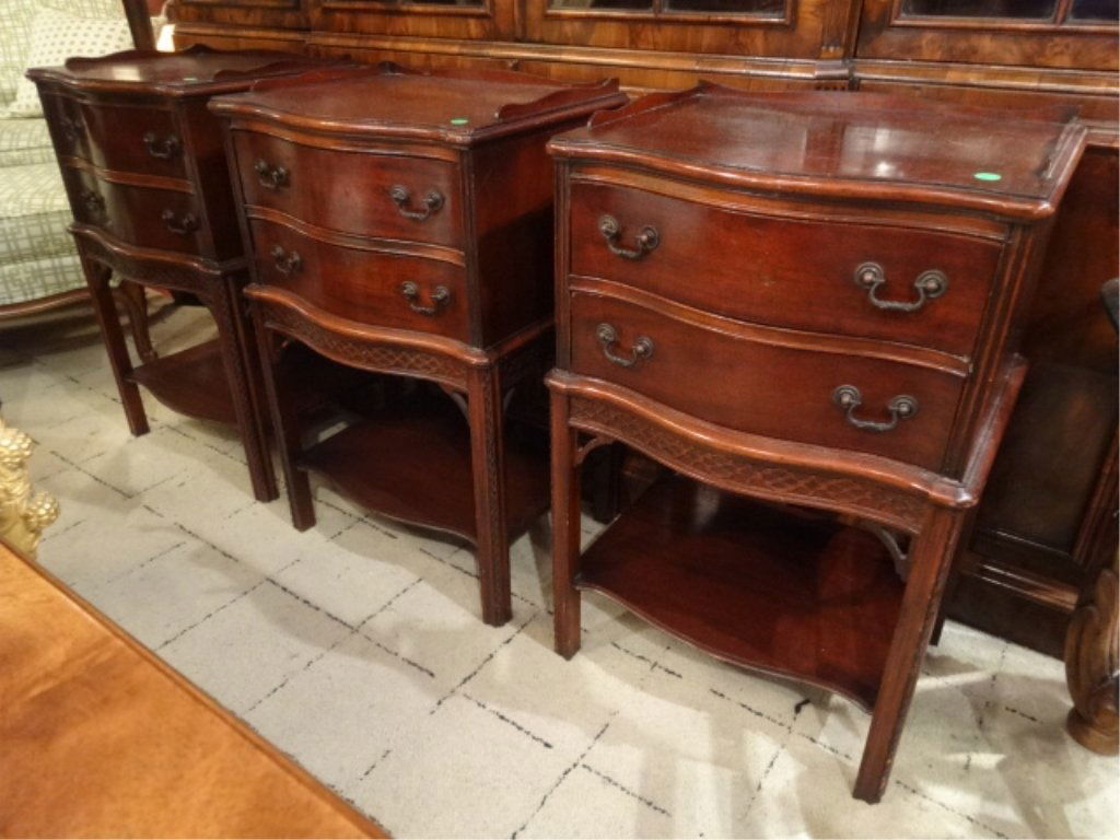 3 VINTAGE WABASH MAHOGANY 2 DRAWER CHESTS, SOLID (1 of 10)
