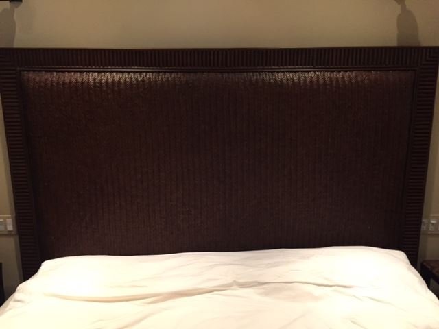 DARK RATTAN KING SIZE HEADBOARD, EXCELLENT GENTLY USED (1 of 2)