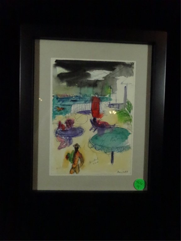 GEORGE DANIELL, WATERCOLOR ON HEAVY PAPER, "FIRE ISLAND (1 of 8)