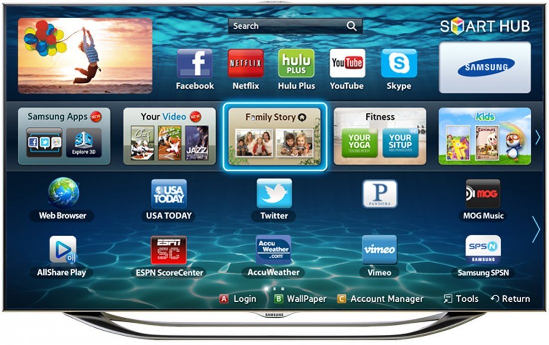 SAMSUNG 46" 3D LED SMART TV, MODEL UN46ES8000F, WITH 4 (1 of 1)
