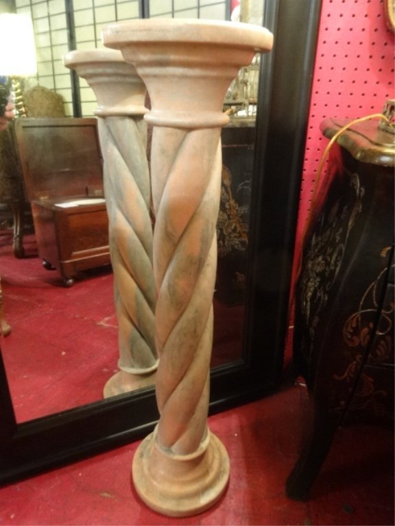 PINK MARBLE PEDESTAL, COLUMN STYLE BASE, VERY GOOD (1 of 6)
