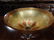 LARGE GOLD ART GLASS CENTERPIECE PEDESTAL BOWL, CLEAR - 3
