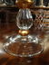 LARGE GOLD ART GLASS CENTERPIECE PEDESTAL BOWL, CLEAR - 4
