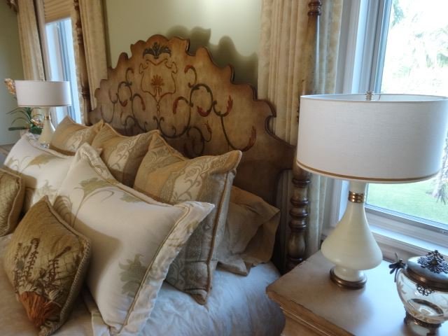 PAIR CONTEMPORARY TABLE LAMPS, DRUM SHADES, APPROX 25"H; (1 of 3)