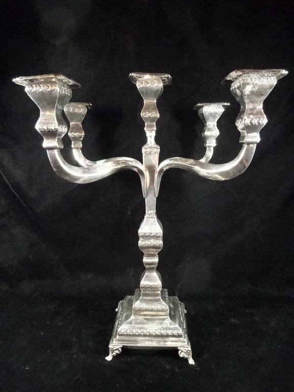 5 LIGHT STERLING SILVER CANDELABRA, INCLUDES SINGLE (1 of 8)