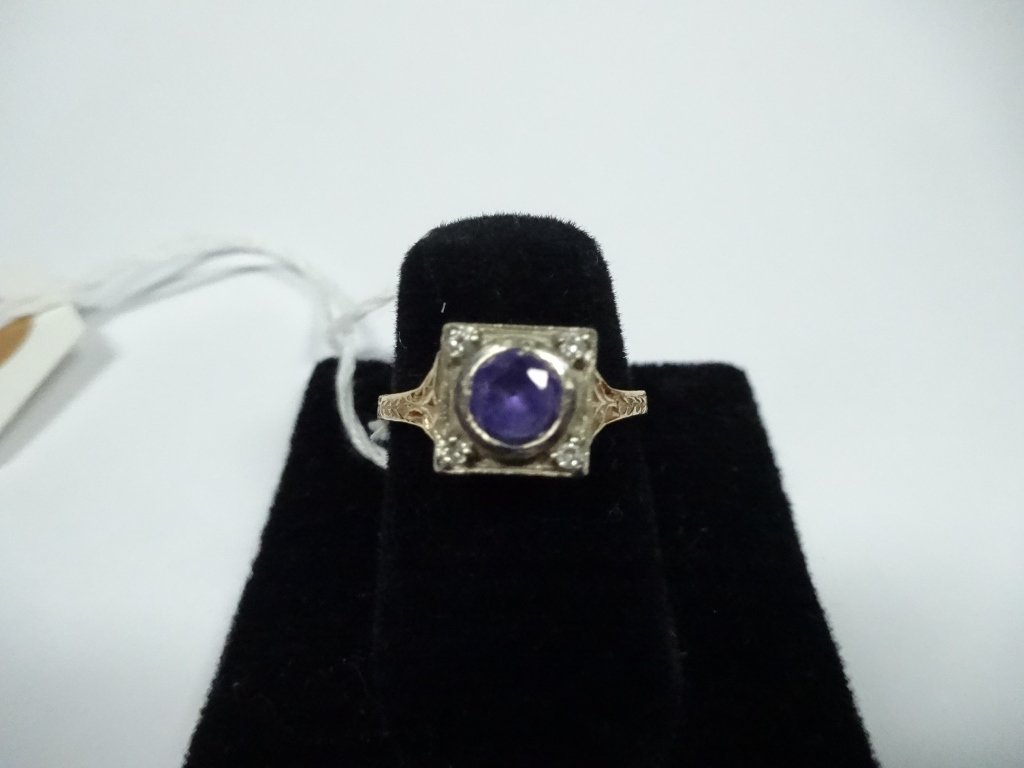 VINTAGE 14K GOLD LADIES' RING, STAMPED 14K, BASKETWEAVE (1 of 3)