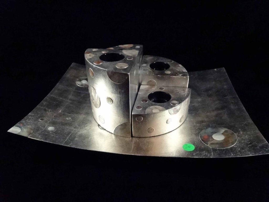 5 PC OGGETTI CANDLE SET WITH INSET MOTHER OF PEARL, (1 of 8)