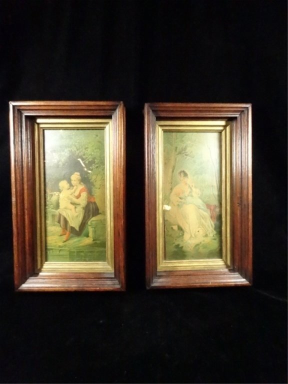 2 VINTAGE PRINTS, MOTHERS WITH CHILDREN, FRAMED SIZE (1 of 8)
