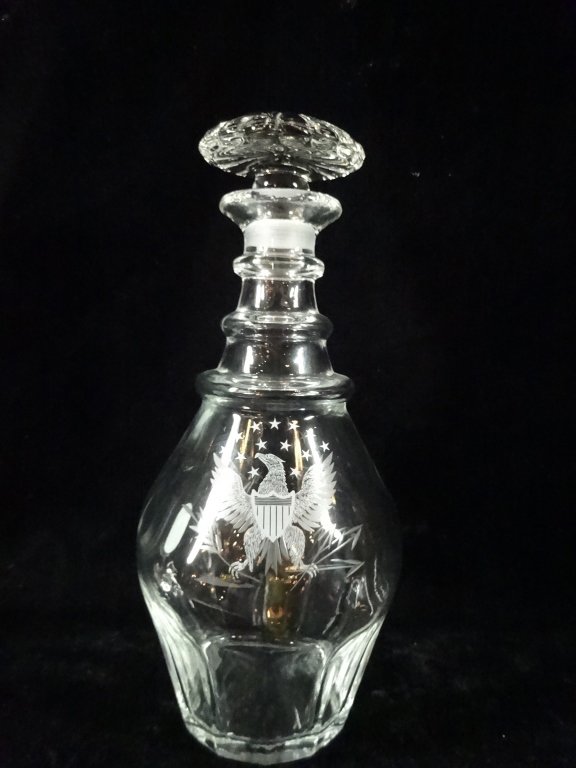 CRYSTAL DECANTER, 1776-1976 BICENTENNIAL, APPROX 10.5"H (1 of 5)