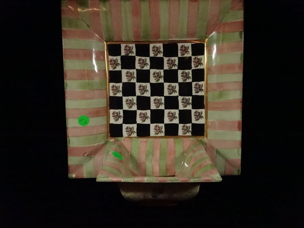 MACKENZIE CHILDS TORQUAY PALM DEVON CLAY SQUARE DINNER (1 of 4)