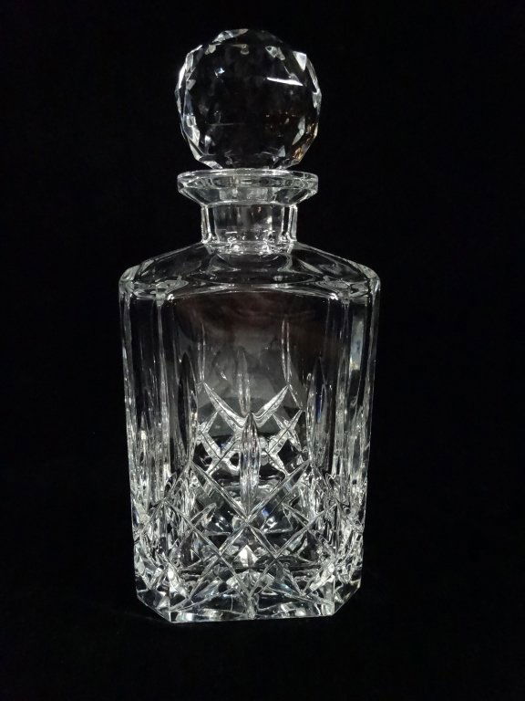 CRYSTAL DECANTER WITH STOPPER, MARKED GALWAY, APPROX (1 of 5)