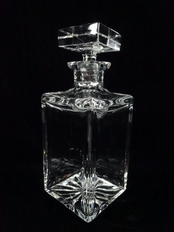 CRYSTAL DECANTER WITH STOPPER, APPROX 10.75"H (1 of 3)