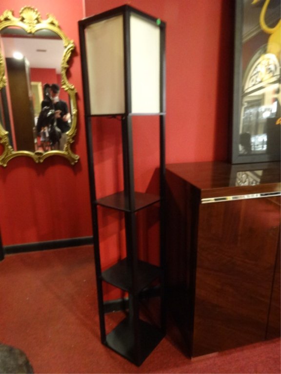 MODERN FLOOR LAMP WITH 3 SHELVES, BLACK FINISH, APPROX (1 of 4)