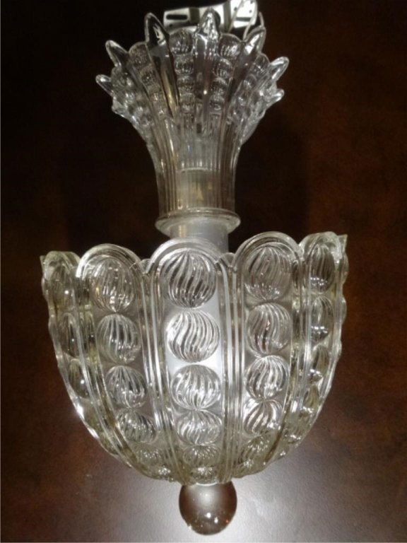 VINTAGE CRYSTAL CEILING LIGHT, VERY GOOD VINTAGE (1 of 6)