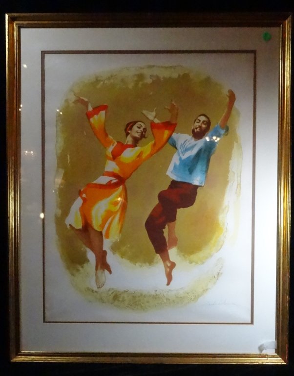 SANDU LIBERMAN LIMITED EDITION LITHOGRAPH, DANCERS, (1 of 6)