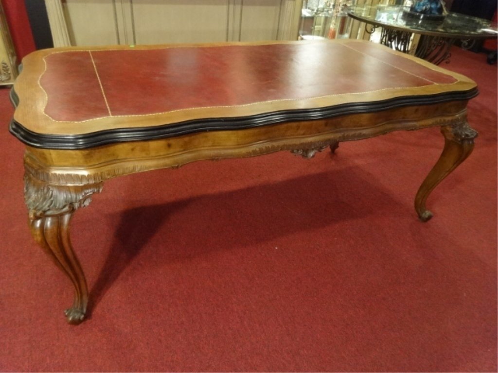 CHIPPENDALE STYLE WRITING DESK OR LIBRARY TABLE, GILT (1 of 7)