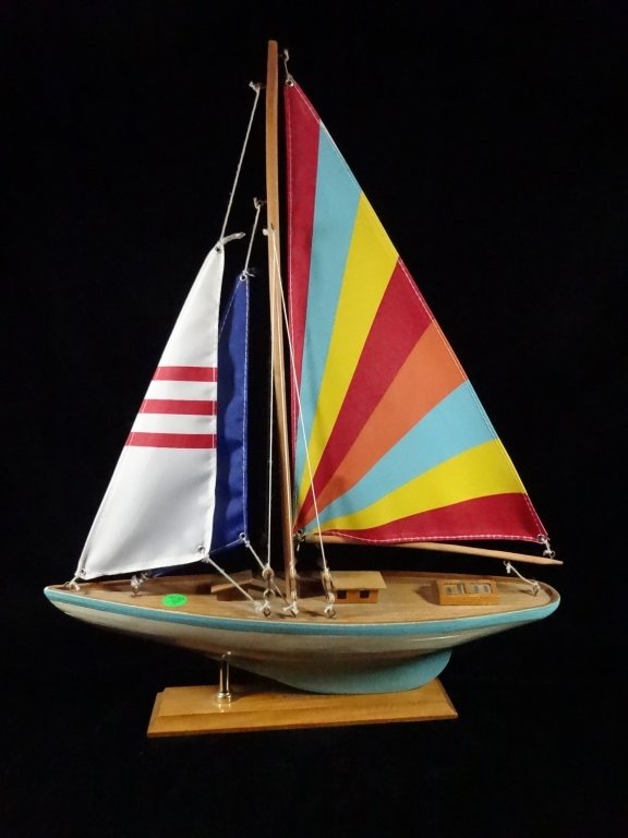 WOODEN SAILBOAT MODEL, APPROX 20.5"H, SKU588.11 (1 of 3)