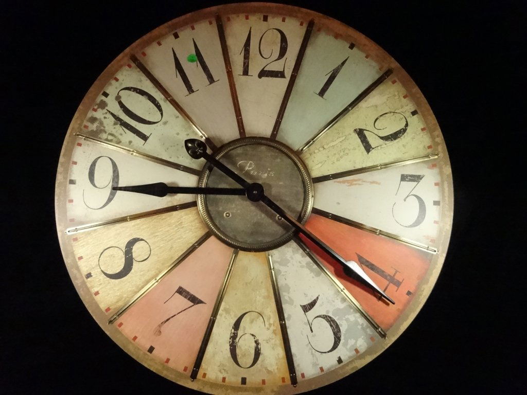 FRENCH STYLE BATTERY OPERATED WALL CLOCK, APPROX 29" (1 of 5)
