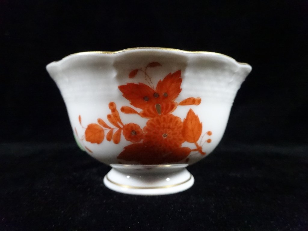 HEREND PORCELAIN INDIVIDUAL OPEN SUGAR BOWL, CHINESE (1 of 4)