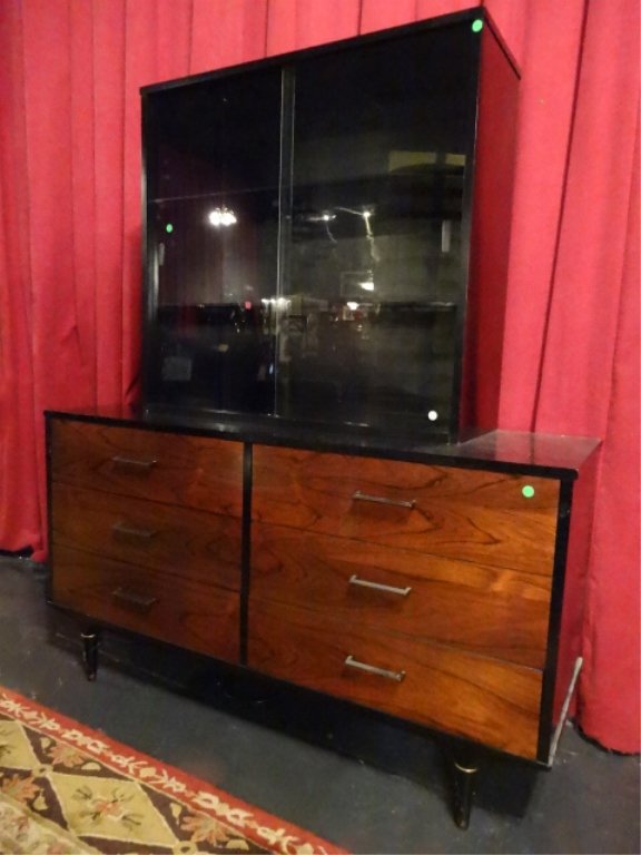 LANE MID CENTURY MODERN SIDEBOARD HUTCH, UPPER SLIDING (1 of 8)